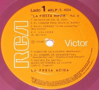 LA FRESA ACIDA   FIESTA HIPPIE VOL.2   PINK MEXICAN LP rock psych ccr 