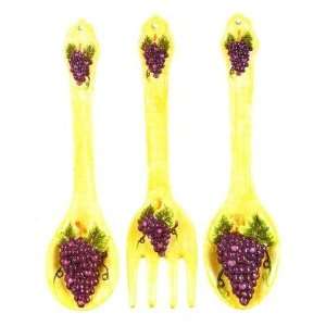 TUSCANY GRAPE Large 17 Spoon & Fork Wall Decor Set NEW  