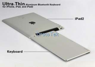   Aluminum Wireless Bluetooth Keyboard black for iPhone, iPad, iPad 2