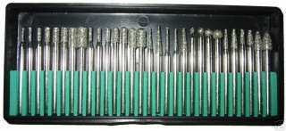 30pc DIAMOND BURRS bur bit set DREMEL 1/8+ Ships USA  