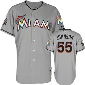  Josh Johnson Jersey Miami Marlins #55 Road Grey Authentic Cool 