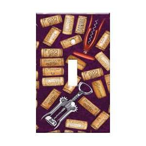   Switch Plate Cover Art Corks Corkscrews Wine Drink S