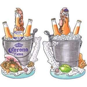  CORONA BEER CRAB & BUCKET BEER STEIN 