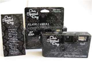 10 Black Lace Disposable Wedding Cameras, NEW  