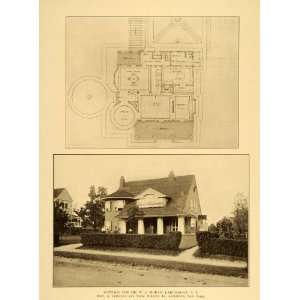  1909 Cottage W J Moran House Floor Plan Larchmont Print 