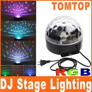 Disco DJ Stage Lighting Voice activated LED RGB Crystal Magic Ball 