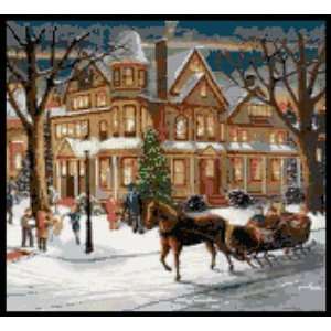    Ride in Christmas Village Counted Cross Stitch Kit 