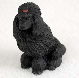 Poodle Mini Resin Dog Figurine Black  