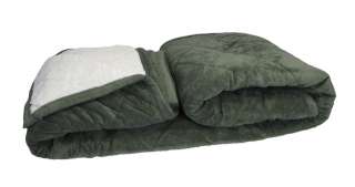 Queen Quilted Faux Sherpa Plush Pile Mink Suede Blanket Soft & Warm 
