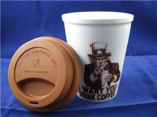 New Konitz Uncle Sam Travel Coffee Mug w/ Silicon Lid  