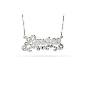   Design Sterling Silver Custom Birthstone Nameplate Necklace Jewelry