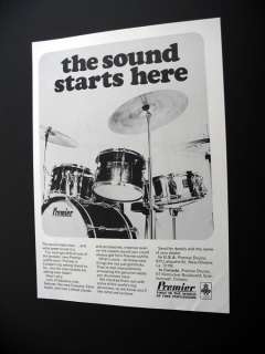 Premier Drums Outfits Sets Drum Set 1969 print Ad  