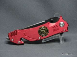 Colt Firefighter Linerlock Knife Genuine Red Aluminum  