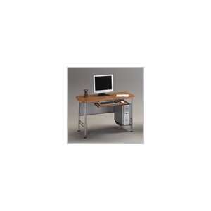 Mayline Eastwinds Santos Small Metal Computer Desk with Wood Leather 