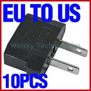 10x EU Euro to US Power Travel Plug Converter Adapter Adaptor Charger 