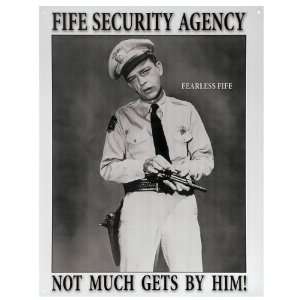 Andy Griffith Mayberry Law Fife Security Agency Tin Sign