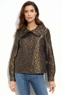 St. John Yellow Label Leopard Jacquard Jacket  