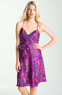 Trina Turk Devendra Paisley Print Silk Surplice Dress  