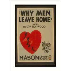    WPA Poster (M) Why men leave home by Avery Hopwood