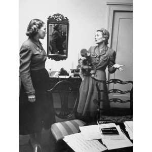  Martha Rountree Talking with Constance Bennett in Office 