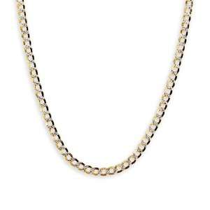    White Yellow Hollow 14k Gold Cuban Link Chain Necklace Jewelry