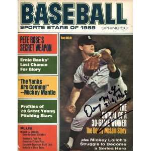 Denny McLain Autographed/Hand Signed 1969 Baseball Magazine