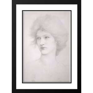 Burne Jones, Edward 19x24 Framed and Double Matted Study for the Queen 