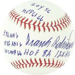 Frank Robinson Career Stat MLB Baseball w/ 9 Inscriptions