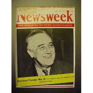 Franklin D. Roosevelt July 24, 1944 Newsweek Magazine Professionally 