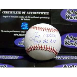  Gary Peters autographed Baseball inscribed 1963 AL ROY 