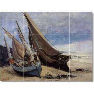 Gustave Courbet Ships Backsplash Tile Mural 17  18x24 using (12) 6x6 