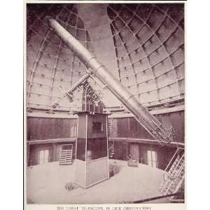  1893 Print James Lick Telescope Observatory California 