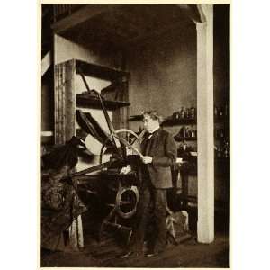  1911 Print James Whistler Studio Antique Printing Press 