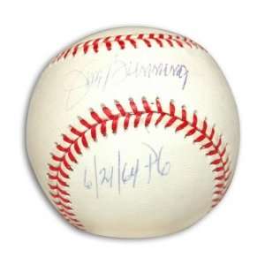 Jim Bunning Autographed/Hand Signed MLB Baseball with 6/21/64 PG 