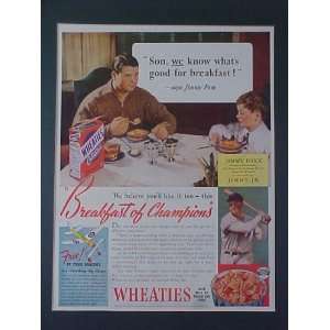 Jimmy Foxx Boston Red Sox 1940 Wheaties Advertisement Bulletin 14 X 18 