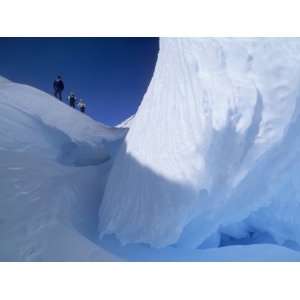  Alex Lowe, Jon Krakauer and Conrad Anker Ski by a Crevasse 
