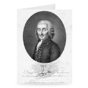 Luigi Boccherini, engraved by Bourgeois de   Greeting Card (Pack of 