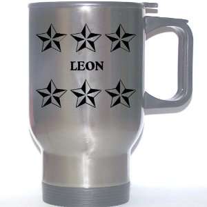   Name Gift   LEON Stainless Steel Mug (black design) 
