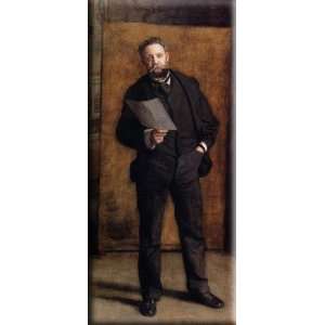 Portrait of Leslie W. Miller 7x16 Streched Canvas Art by Eakins 