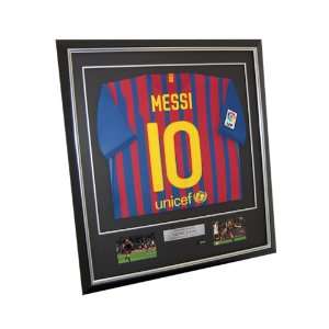  Lionel Messi Signed Framed Barcelona Home Jersey 2011 12 