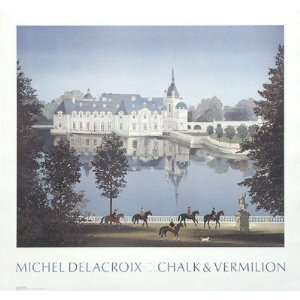  Le Chateau de Chantilly by Michel Delacroix. Size 24.00 X 
