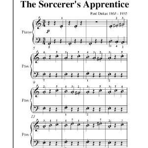   Sorcerers Apprentice Dukas Easy Piano Sheet Music Paul Dukas Books