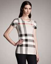 Burberry Brit Elbow Patch Long Sleeve Tee   