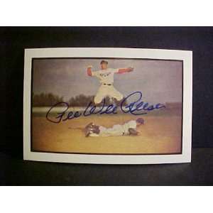 Pee Wee Reese Brooklyn Dodgers #33 1953 Bowman Color Reprint Signed 