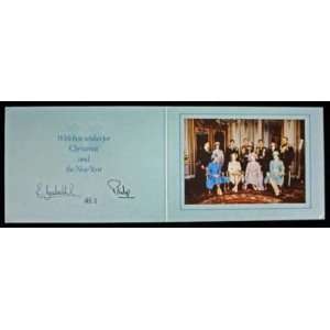  Queen Elizabeth Prince Philip Signed 80 X mas Card Jsa 