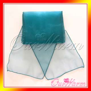 Teal Blue Chair Organza Sash Bow Wedding Party Professional Supply 