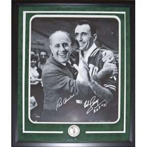 Red Auerbach and Bob Cousy Boston Celtics Authographed Black and White 