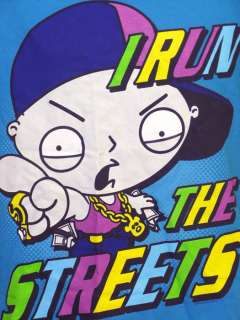 Family Guy T Shirt Stewie Gangsta I Run The Streets M  