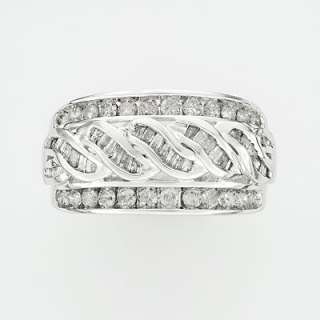 10k White Gold 1 ct. T.W. Diamond Woven Ring
