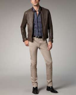 3HGL Versace Collection Leather Jacket, Geometric Sport Shirt & Slim 